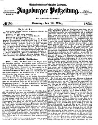 Augsburger Postzeitung Sonntag 12. März 1854