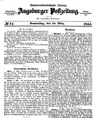 Augsburger Postzeitung Donnerstag 16. März 1854