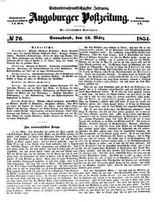 Augsburger Postzeitung Samstag 18. März 1854