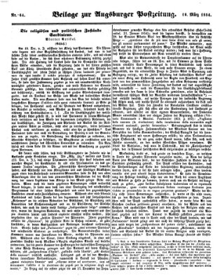 Augsburger Postzeitung Sonntag 19. März 1854