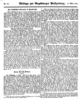 Augsburger Postzeitung Dienstag 21. März 1854