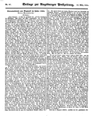 Augsburger Postzeitung Donnerstag 23. März 1854