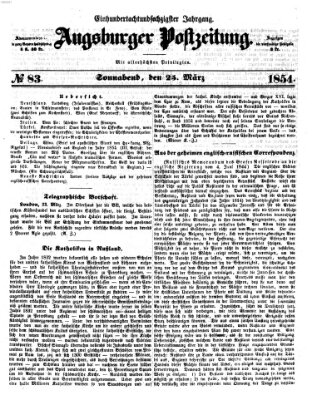 Augsburger Postzeitung Samstag 25. März 1854