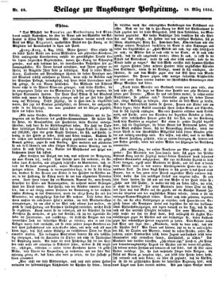 Augsburger Postzeitung Samstag 25. März 1854