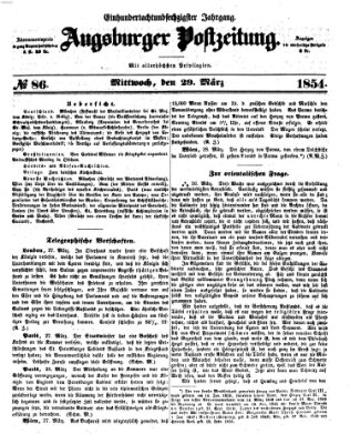 Augsburger Postzeitung Mittwoch 29. März 1854