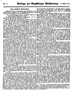 Augsburger Postzeitung Mittwoch 29. März 1854