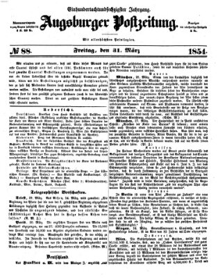 Augsburger Postzeitung Freitag 31. März 1854