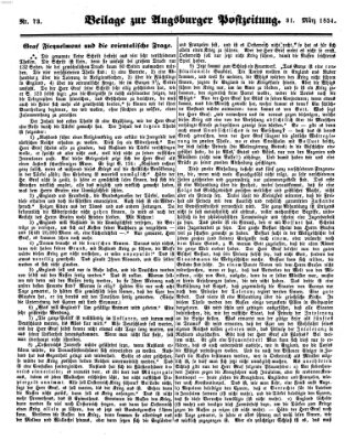 Augsburger Postzeitung Freitag 31. März 1854