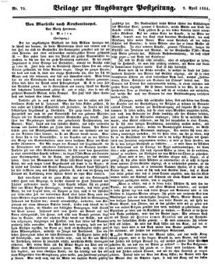 Augsburger Postzeitung Sonntag 2. April 1854
