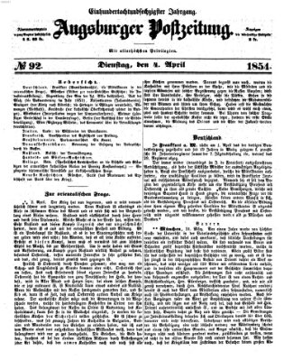 Augsburger Postzeitung Dienstag 4. April 1854