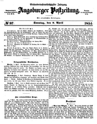 Augsburger Postzeitung Sonntag 9. April 1854