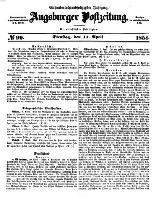 Augsburger Postzeitung Dienstag 11. April 1854