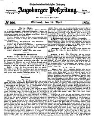 Augsburger Postzeitung Mittwoch 12. April 1854