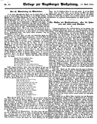 Augsburger Postzeitung Mittwoch 12. April 1854