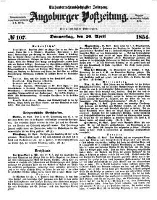 Augsburger Postzeitung Donnerstag 20. April 1854