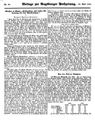 Augsburger Postzeitung Samstag 22. April 1854