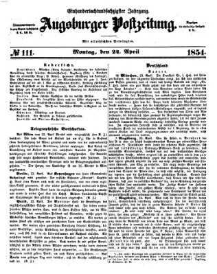 Augsburger Postzeitung Montag 24. April 1854