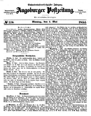 Augsburger Postzeitung Montag 1. Mai 1854