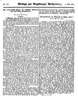 Augsburger Postzeitung Dienstag 2. Mai 1854