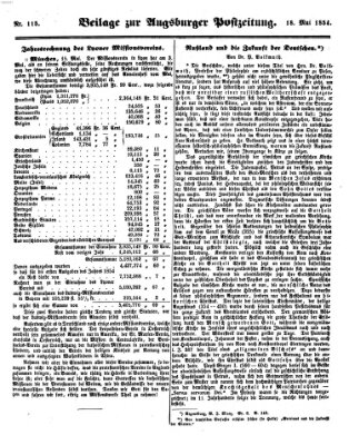 Augsburger Postzeitung Donnerstag 18. Mai 1854