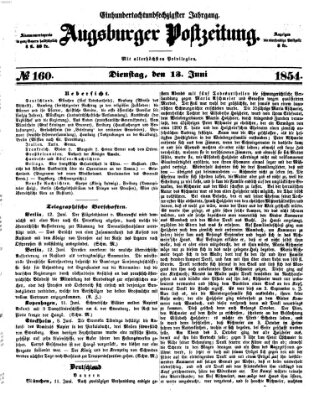 Augsburger Postzeitung Dienstag 13. Juni 1854