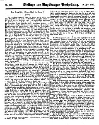 Augsburger Postzeitung Dienstag 13. Juni 1854