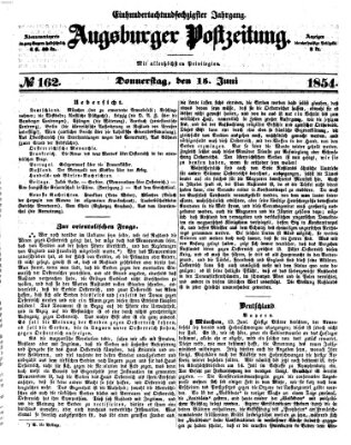 Augsburger Postzeitung Donnerstag 15. Juni 1854