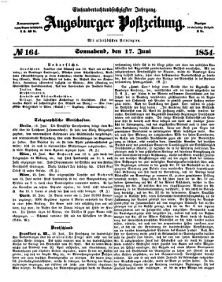 Augsburger Postzeitung Samstag 17. Juni 1854