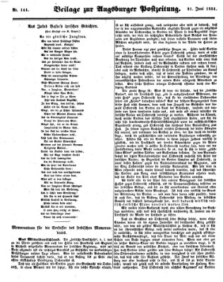 Augsburger Postzeitung Mittwoch 21. Juni 1854