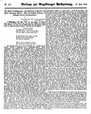 Augsburger Postzeitung Donnerstag 22. Juni 1854