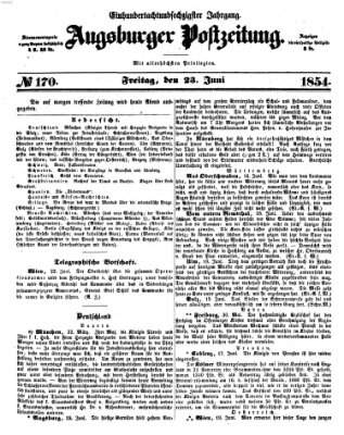 Augsburger Postzeitung Freitag 23. Juni 1854