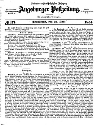 Augsburger Postzeitung Samstag 24. Juni 1854