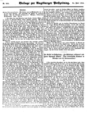 Augsburger Postzeitung Samstag 24. Juni 1854