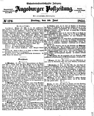 Augsburger Postzeitung Freitag 30. Juni 1854