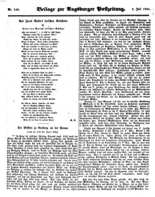 Augsburger Postzeitung Sonntag 2. Juli 1854