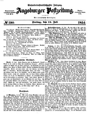 Augsburger Postzeitung Freitag 14. Juli 1854