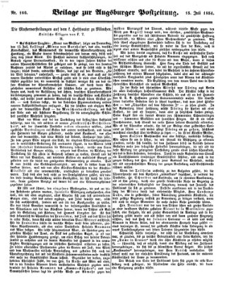 Augsburger Postzeitung Samstag 15. Juli 1854