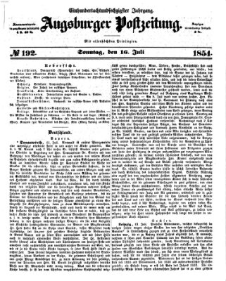 Augsburger Postzeitung Sonntag 16. Juli 1854