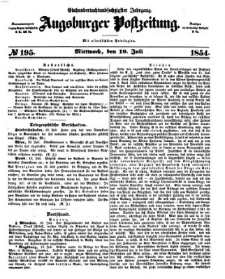 Augsburger Postzeitung Mittwoch 19. Juli 1854