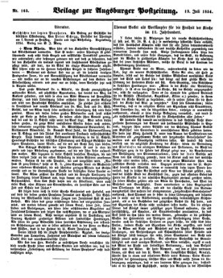 Augsburger Postzeitung Mittwoch 19. Juli 1854