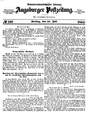 Augsburger Postzeitung Freitag 21. Juli 1854