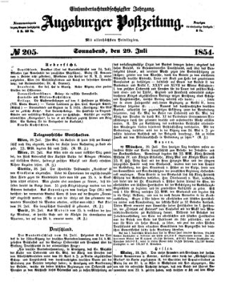 Augsburger Postzeitung Samstag 29. Juli 1854