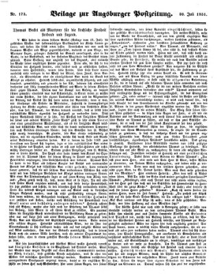 Augsburger Postzeitung Sonntag 30. Juli 1854