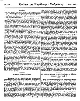 Augsburger Postzeitung Dienstag 1. August 1854