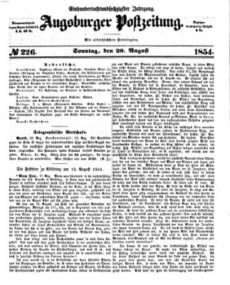 Augsburger Postzeitung Sonntag 20. August 1854