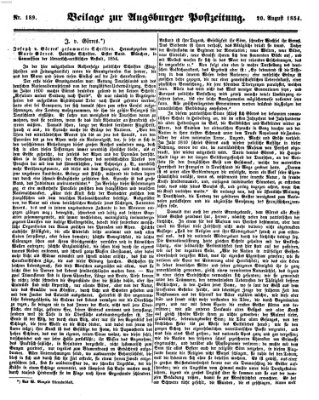 Augsburger Postzeitung Sonntag 20. August 1854