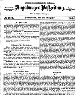 Augsburger Postzeitung Samstag 26. August 1854