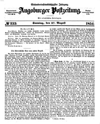 Augsburger Postzeitung Sonntag 27. August 1854