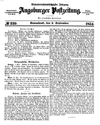 Augsburger Postzeitung Samstag 2. September 1854