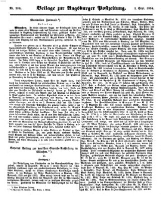 Augsburger Postzeitung Samstag 2. September 1854